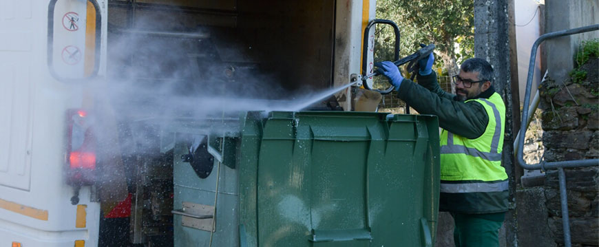 lavagem contentores lixo