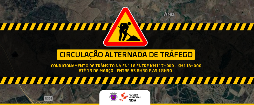 Condicionamento de Trânsito – EN118 (Concelho de Nisa) estrada118