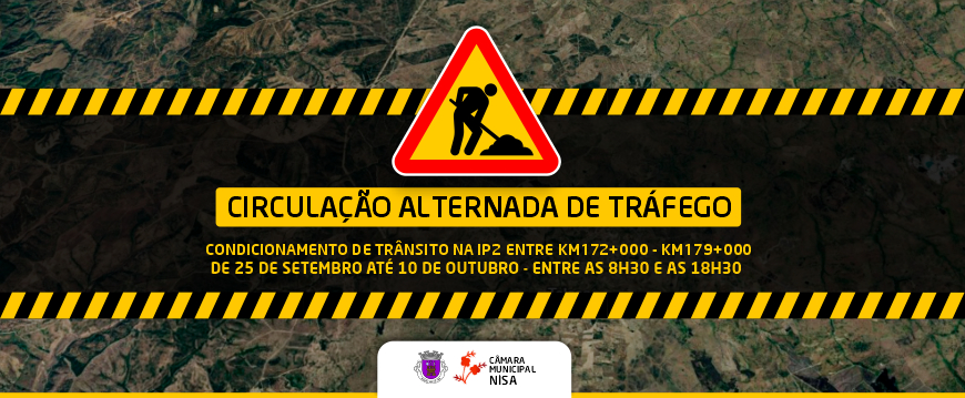 Circulação alternada de tráfego na IP2 - Arez circulacao alt arez